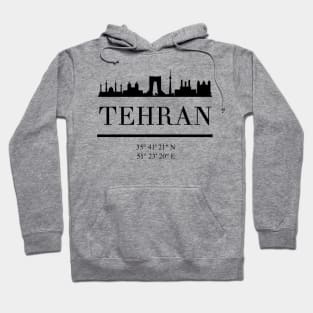 TEHRAN IRAN BLACK SILHOUETTE SKYLINE ART Hoodie